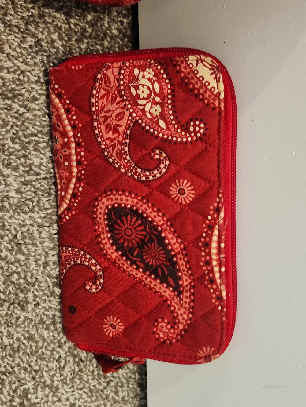 Vera BRADLEY Red Quilted Paisley Shoulder Bag Set Of 3.